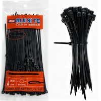 Attaches de câble autobloquantes en nylon 66, 100 pièces, noires, durables, pour la gestion des câbles électriques industriels (OEM/ODM)