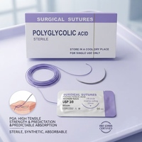 Sutures chirurgicales vétérinaires résorbables en acide polyglycolique (PGA) stériles pour chiens, taux d'absorption rapide, garantie 3-5 ans, vente en gros