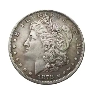Cópias de 28 peças de moedas comemorativas decorativas banhadas a prata, moeda americana Morgan Mint, 1878-1921