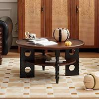 Table basse ronde en bois moderne pour salon, table d'appoint pour petit appartement