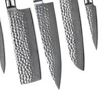 Ensemble de couteaux de chef en acier damas forgé à la main de haute qualité avec étui en cuir, manches en bois ambidextres, 5 pièces pour cuisines modernes
