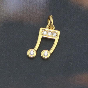 อุปกรณ์เครื่องประดับขนาดเล็กของ CZ8961ขนาดเล็กขนาดเล็กขนาดเล็ก18K ทอง CZ โน้ตดนตรีและโน๊ตเพลง CZ จังหวะเสน่ห์ดนตรี - Product Image 4