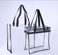 Sac à poignée en plastique pvc à fermeture éclair écologique personnalisé avec crochet