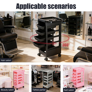 Carrito <span class=keywords><strong>de</strong></span> Pedicura Moderno y Ecológico para Spa con 4 Cajones y Carro con 4 Ruedas para Salón <span class=keywords><strong>de</strong></span> Belleza, Peluquería y Barbería - Product Image 3