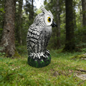 Décoy de hibou réaliste 3D, résistant aux intempéries, en plastique, pour effrayer les oiseaux, pour jardin, ferme, chasse, appât pour hiboux, lutte antiparasitaire, décoration extérieure - Product Image 4