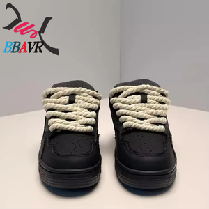 Zapatillas Deportivas Unisex con Aumento de Altura, Parte Superior de PU Artificial Transpirable, Color Negro Puro, Suela Gruesa de Goma - Product Image 3