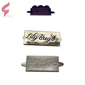 Étiquettes de marque personnalisables écologiques LiHui avec motif de lettres pour vêtements, sacs et <span class=keywords><strong>bagages</strong></span>, étiquettes métalliques avec logo personnalisé - Product Image 5