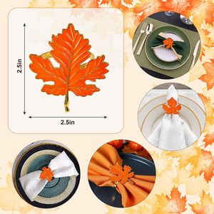 Anillo para Servilletas con Diseño de Hoja de Arce para Decoración de Mesa en Fiestas, Bodas, Navidad y Cenas - Product Image 2