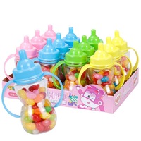 Bonbons gélifiés acidulés aux saveurs fruitées, en forme de biberon, couleurs assorties, vente en gros, pour enfants