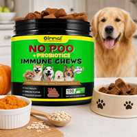 Oimmal Dog No Poo Immune Chews Probiotiques Enzymes Digestives Supplément Personnalisé pour Animaux de Compagnie 150 Comprimés Masticables Souples pour la Santé