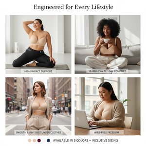 Soutien-gorge Hygieia sans armatures et sans coutures pour <span class=keywords><strong>poitrine</strong></span> généreuse, avec soutien latéral ciblé, correction posturale et effet lissant pour femme - Product Image 5