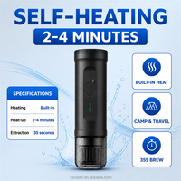 Machine à café portable en capsule, machine à expresso chauffante rechargeable pour les voyages, la voiture, le camping, charge USB, certifiée CE FCC ROHS