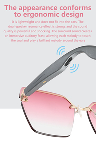 Lunettes connectées <span class=keywords><strong>Google</strong></span> 2025 avec <span class=keywords><strong>enregistrement</strong></span> vidéo 1080P, assistant IA, appels audio Bluetooth, étanchéité IP67, commande vocale et monture métallique - Product Image 6