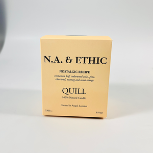 กล่องสี่เหลี่ยมสีเบจสไตล์มินิมอลพร้อมตัวอักษรสไตล์วินเทจ - บรรจุภัณฑ์เทียนหอมธรรมชาติระดับพรีเมียม - Product Image 1