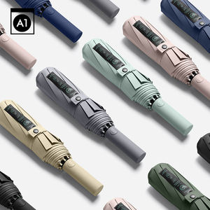 Nouveau parapluie cadeau d'affaires entièrement automatique grande taille bouton convexe 8K côtes double usage pluie soleil personnalisable Logo impression Nylon - Product Image 6