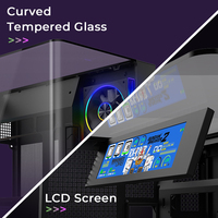 Mollyshines NOUVEAU Design Boîtier PC de jeu Châssis ATX USB3.0 Mid Tower Desktop avec écran LCD Verre Noir Boîtier PC Cabinet Cpu