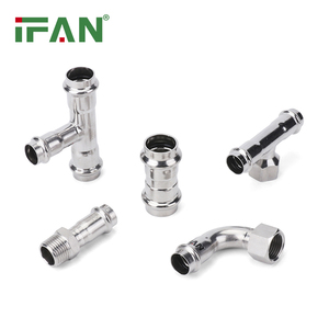 Raccord de tuyauterie en acier inoxydable IFAN Factory, profil en V, coude à 90 degrés, raccord de tuyauterie à sertir, <span class=keywords><strong>type</strong></span> M - Product Image 1