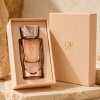 Flacon de parfum rectangulaire personnalisé de 50 ml, design sérigraphié, flacon de parfum en verre de luxe, flacon en verre haut de gamme pour les parfums