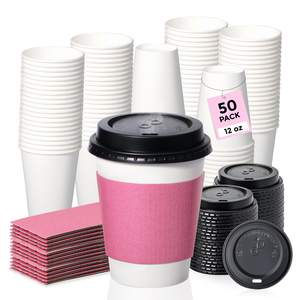 Custom Printed Logo <b>Disposable</b> Recyclable 8oz 10oz 12oz 16oz 20oz 22oz 24OZ Double Wall Hot Stamping Coffee Paper <b>Cups</b> With Lid - Product Image 1