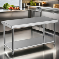 Table de travail de cuisine commerciale en acier inoxydable personnalisable Nouvel équipement de cuisine d'hôtel et de restaurant pour poste de travail de préparation des aliments