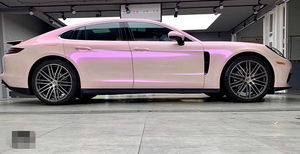 PET burbujas libres de aire brillante doble cambio de Color caramelo Rosa coche envoltura de carrocería película vinilo pegatina - Product Image 4