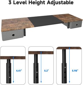 Extra Large Dual Monitor Stand Riser with Two <strong>Drawers</strong> for 2 Monitors with Storage <strong>Desktop</strong> Organizer - Product Image 4