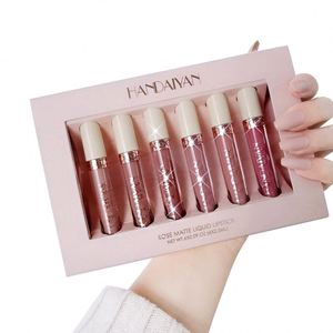 Producto Popular Transfronterizo, Juego de 6 Labiales Líquidos Mate Mineral Rosa, Impermeables y Antiadherentes, Venta al por Mayor - Product Image 3