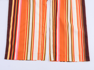 <span class=keywords><strong>Pantaloni</strong></span> Lunghi Casual da <span class=keywords><strong>Donna</strong></span> con Stampa a Righe <span class=keywords><strong>Arancioni</strong></span>, Chiusura a Zip e Cintura - Product Image 4