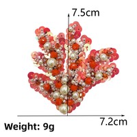 Applique en tissu décorative artisanale en forme d'étoile de mer et de corail, ornée de perles et de paillettes, à coudre pour vêtements, chapeaux, sacs et vêtements d'extérieur DIY