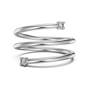 Bague Dylam au design minimaliste, bijoux fins de haute qualité en argent S925, à plusieurs couches, avec ressort oscillant, zircon cubique 5A, pour un usage quotidien - Product Image 1