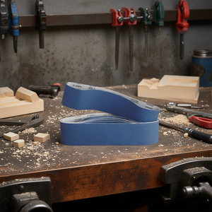 สายพานขัด P100 สีน้ำเงิน สำหรับขัดโลหะและไม้ - Product Image 3