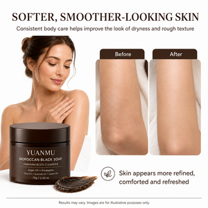 Nettoyant corporel à l'huile d'argan biologique naturelle anti-âge, exfoliant en profondeur, <span class=keywords><strong>savon</strong></span> <span class=keywords><strong>noir</strong></span> marocain, <span class=keywords><strong>gommage</strong></span> <span class=keywords><strong>Hammam</strong></span> pour peaux sèches - Product Image 5