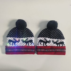 Lumière LED Coton Promotionnel Chapeau de Noël à la mode Mignon Cartoon Colorful Luminous Beanie - Product Image 4