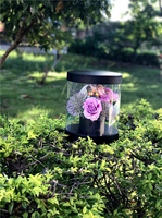 Boîte ronde en PVC pour fenêtre, boîte cadeau pliable pour fleurs, seau à fleurs rond, boîte à fleurs transparente pour la Saint-Valentin