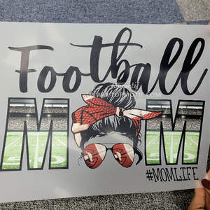 Fútbol mamá moño desordenado lazo para el pelo Impresión <span class=keywords><strong>de</strong></span> transferencia <span class=keywords><strong>de</strong></span> calor listo para enviar para bolsas <span class=keywords><strong>de</strong></span> ropa <span class=keywords><strong>sudadera</strong></span> sudaderas con capucha deportes envío gratis - Product Image 1