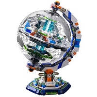 Ensemble de blocs de construction éducatifs à faire soi-même, modèle de globe terrestre, jouet, kit de construction en ABS, ornement, cadeau pour enfants