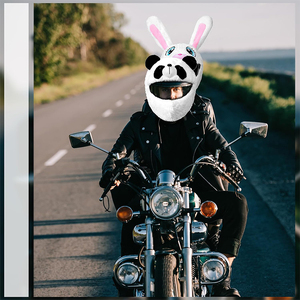 Housse de casque en peluche personnalisée de haute qualité, motif lapin moto, drôle, intégrale, en forme de <span class=keywords><strong>dessin</strong></span> <span class=keywords><strong>animé</strong></span>, pour usage extérieur - Product Image 4