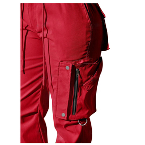 Haute qualité personnalisé élastique cordon taille jambe droite Streetwear fermeture éclair décoration femmes Cargo <span class=keywords><strong>pantalon</strong></span> - Product Image 6