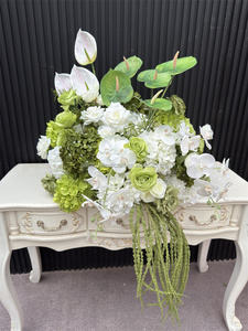 Arche <span class=keywords><strong>de</strong></span> fleurs artificielles en soie roses blanches et verdoyantes pour décoration <span class=keywords><strong>de</strong></span> mariage, <span class=keywords><strong>support</strong></span> floral pour toile <span class=keywords><strong>de</strong></span> fond <span class=keywords><strong>de</strong></span> fête - Product Image 5