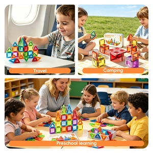 Set da Viaggio MAGPLAYER Mini Piastrelle Magnetiche con Custodia, Blocchi Magnetici Giocattoli Educativi per Bambini e Apprendimento Prescolare - Product Image 4