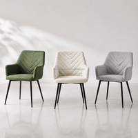 Chaise de salle à manger Nordic Boucle, fauteuil moderne rembourré, pieds en métal, chaise d'appoint confortable pour la maison, l'hôtel, le restaurant