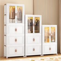 Armoire Portable Pliable en Plastique, Dressing Modulable Moderne pour Bébé, Penderie Convertible pour Chambre