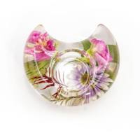 Artisanat en résine fait main en usine, module en résine transparente avec fleurs réelles, porte-bougie DIY