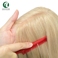Peluca rubia de cabello Remy chino 100% de 13 pulgadas MW51 para mujer, tupé de uso diario, peluca completa con encaje frontal soldado, sistema de reemplazo capilar para mujer