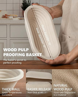 Panier de levage ovale en pulpe de bois naturelle 27x17cm pour boulangerie professionnelle, fournisseur direct d'usine