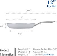 Poêle à frire moderne en céramique antiadhésive à induction allant au lave-vaisselle avec poignée en acier inoxydable Plat sans PFOA/PFAS/PTFE