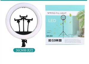 Новинка <span class=keywords><strong>2026</strong></span>: Набор светодиодных кольцевых ламп 14 дюймов с регулируемой цветовой температурой, три положения для камеры, для прямых трансляций, макияжа, TikTok - Product Image 6