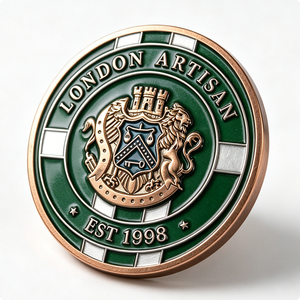 Épinglette de défi personnalisée avec blason de lion héraldique, en alliage de zinc, gaufrée en 3D, imitation émaillée, cadeau souvenir - Product Image 5