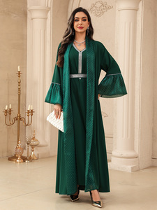 <span class=keywords><strong>Robe</strong></span> élégante <span class=keywords><strong>pour</strong></span> femmes, col en V, unie, brodée de sequins, vêtements islamiques modestes, abaya de Dubaï, kaftan <span class=keywords><strong>pour</strong></span> l'Aïd, <span class=keywords><strong>robe</strong></span> kaftan - Product Image 5