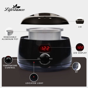 Chauffe-cire électronique Lifestance pour usage personnel, machine à épilation à la cire dure, pot chauffe-cire à fusion rapide pour corps, jambes et visage - Product Image 5